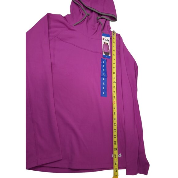 Fila Ladies Funnel Neck Moisture Wicking Active Training Hoodie Purple Large - Picture 4 of 8